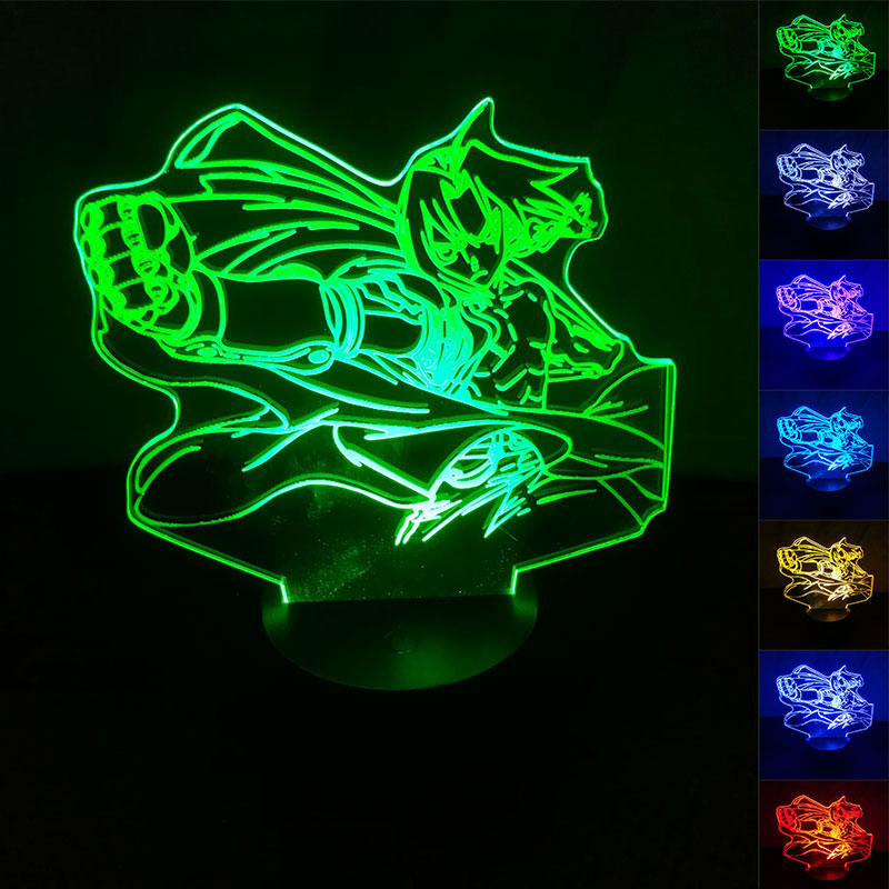 Fullmetal Alchemist Edward Elric 3D LED night light with visual illusion effect, perfect for home decoration or as a Christmas present