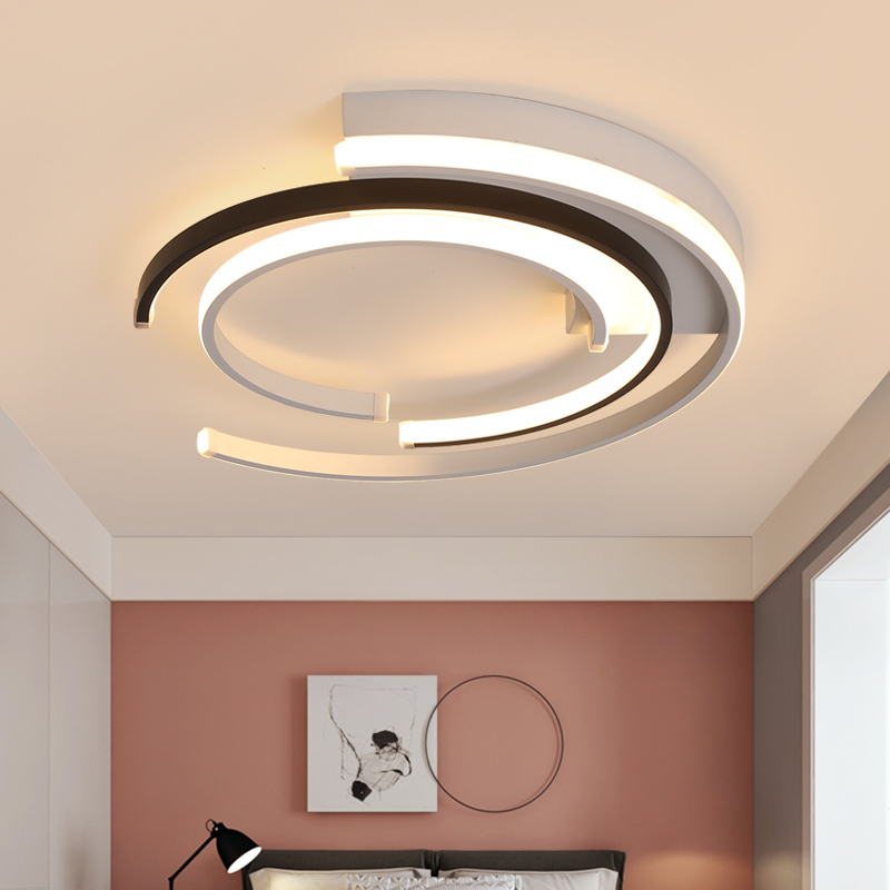 Geometric modern LED ring ceiling light for Nordic-style living rooms and bedrooms