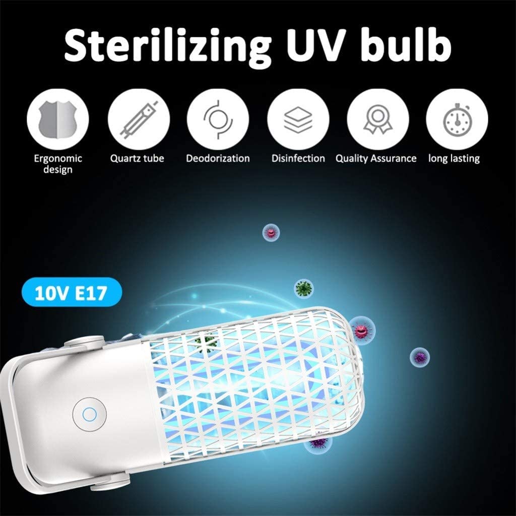 Germicidal UVC bulb for portable USB sterilization with 99.9% disinfection rate