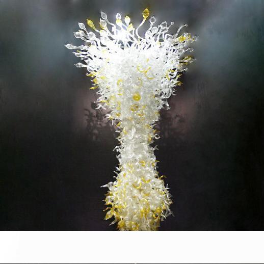 Giant white modern Murano-style glass chandelier for elegant hallway and stair decoration