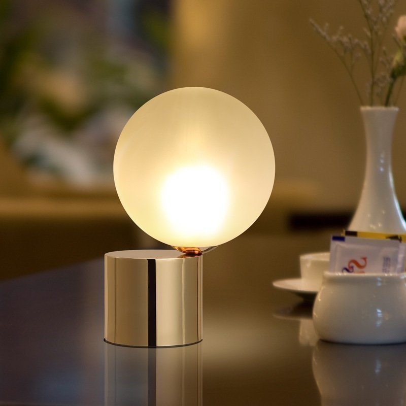 glass ball led desk lamp for study or living spaces
