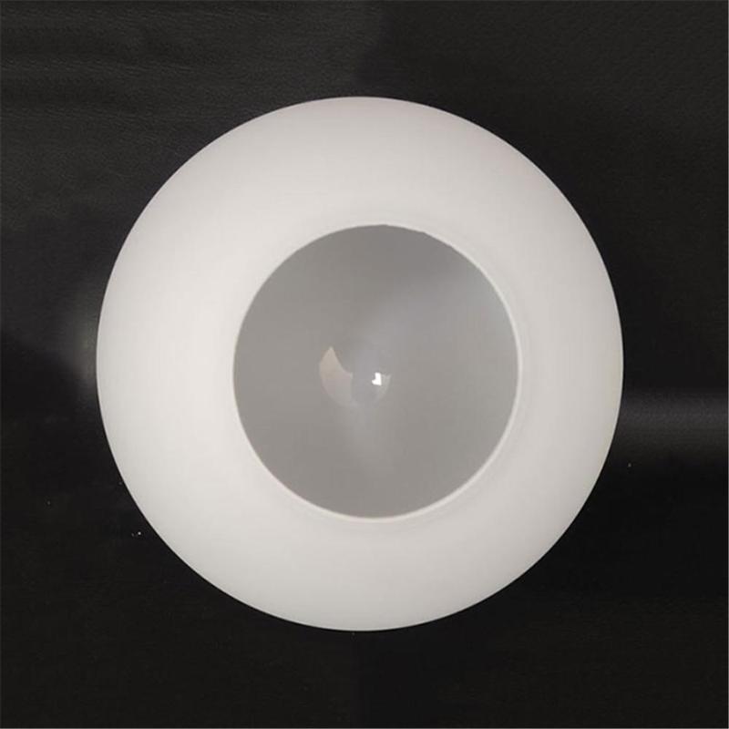 Glass replacement lamp cover for ceiling fans, wall lights, and pendant fixtures with one-sided opening