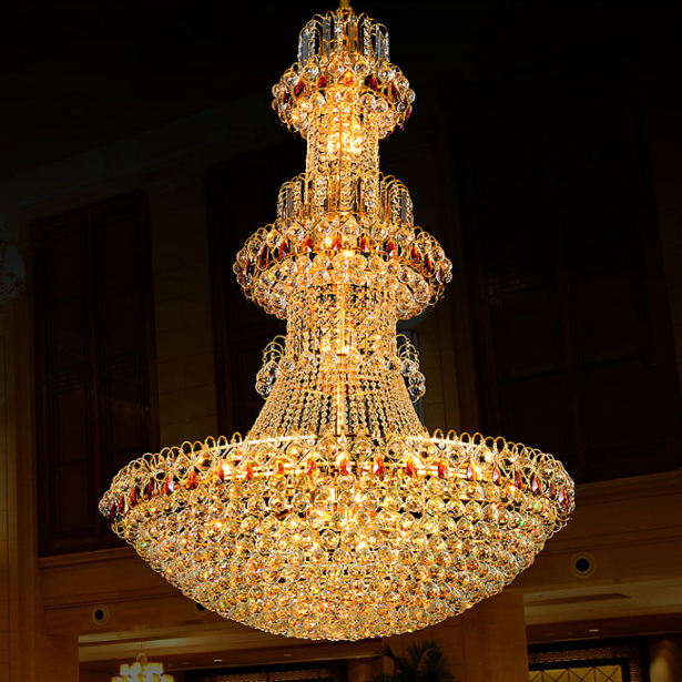 Gold Crystal Chandeliers LED Lamp Modern Crystal Chandelier Lights Fixture Hotel Club Home Indoor Lighting Hanging Lamps AC90V-260V