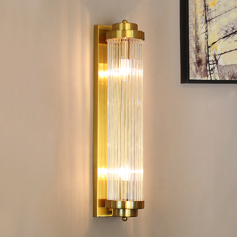 Gold Crystal Wall Lamp - Modern Sconce for Bedroom and Hallway Lighting