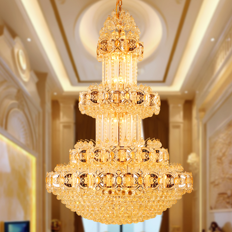 Golden Crystal Chandelier American Modern Chandeliers Lights Fixture Villa Home Indoor Lighting Hotel Hall Lobby Parlor Long LED Hang Lamps

Elegant American crystal chandelier with modern LED ligh...