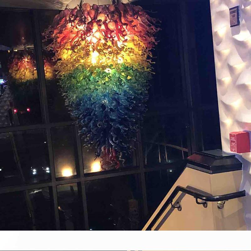 Gradually Color Hotel Hand Blown Glass Ceiling Lamp LED Big Villa Stained Glass Chandelier Lights

Handcrafted stained glass LED chandelier for hotel and villa ceilings