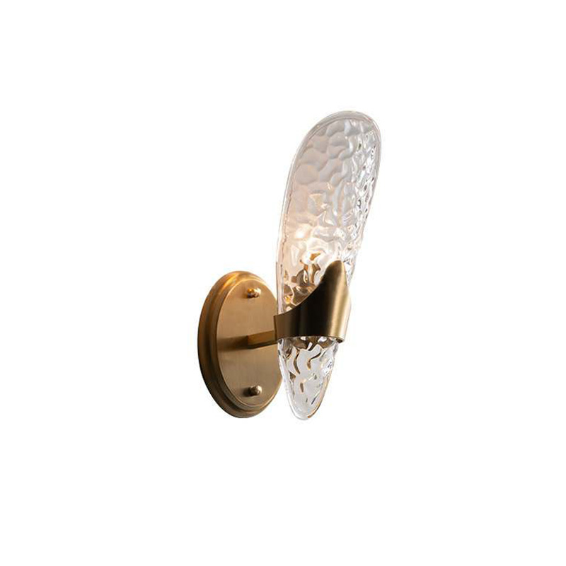 H65 Brass Wall Lamp with Clear Glass Shade - Vintage Luxury Sconce for Living Room, Bedroom, or Hallway Art Decoration, Free Shipping Included