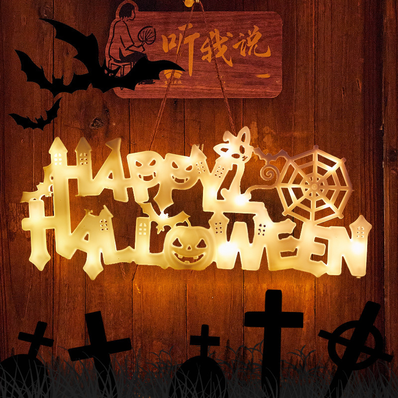 Halloween LED lights in warm and purple hues with flashing or steady modes