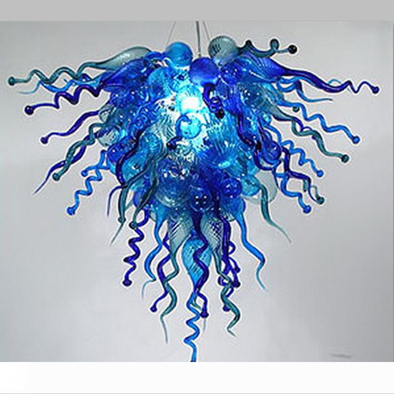 Hallway Blue Lamp Hand Made Blown Glass Chandeliers Crystal Chandelier Luminaire European Christmas Decor