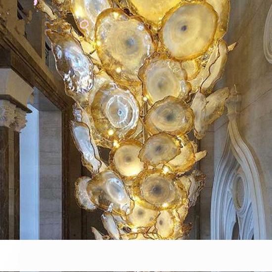 Hallway Golden Flower LED Chandelier with Murano Glass and Arab Crystal Design