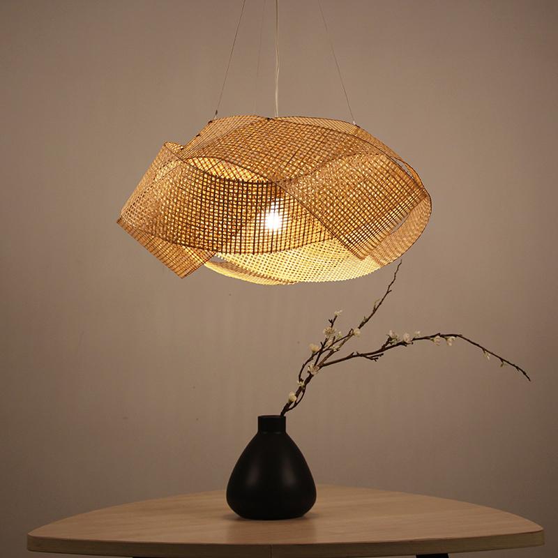 Handcrafted bamboo drum shades for chandeliers