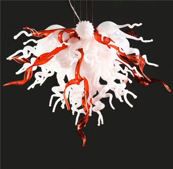Handcrafted blown glass chandelier lighting for villas, bars, and modern ceiling decor with LED bulbs