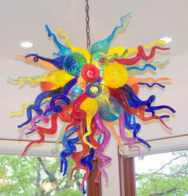 Handcrafted energy-efficient LED pendant lighting, customizable blown glass chandeliers for living spaces