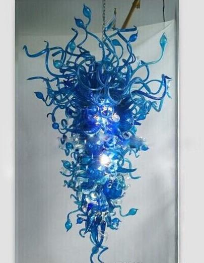 Handcrafted glass chandeliers featuring vintage and industrial designs for energy-efficient decorative lighting