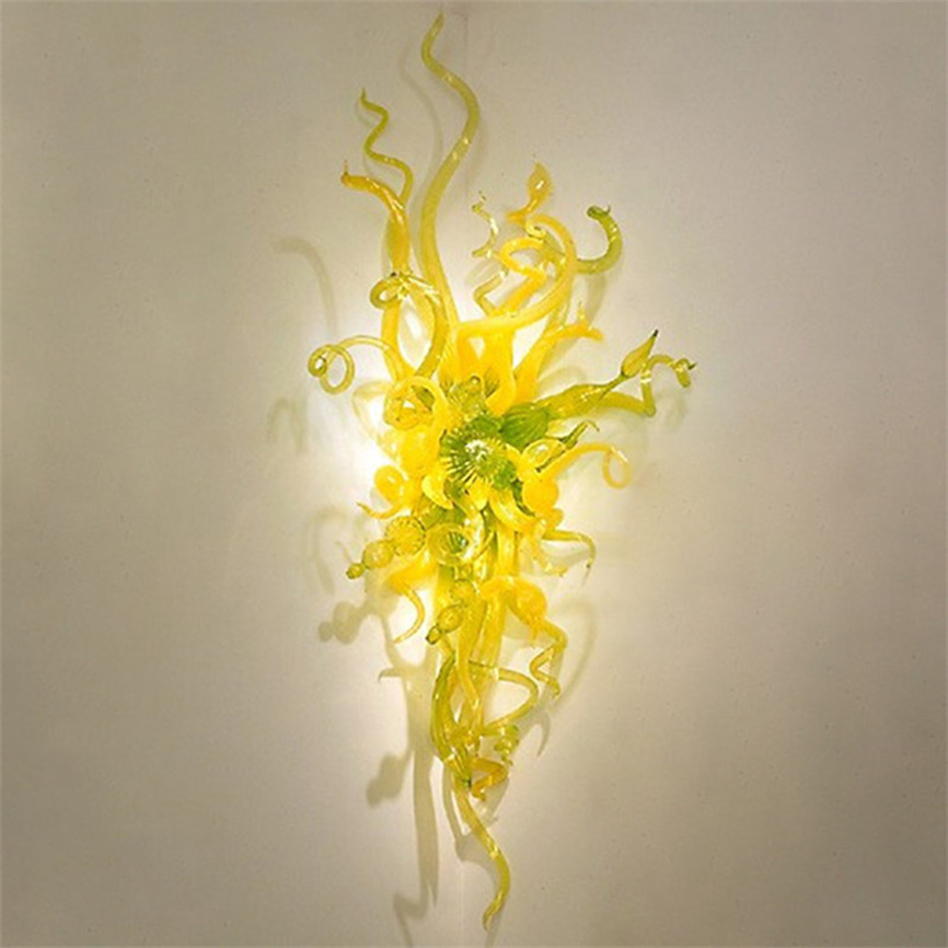 Handcrafted glass lamp sconce with LED bulbs, European-style wall light for modern bathroom and home decor