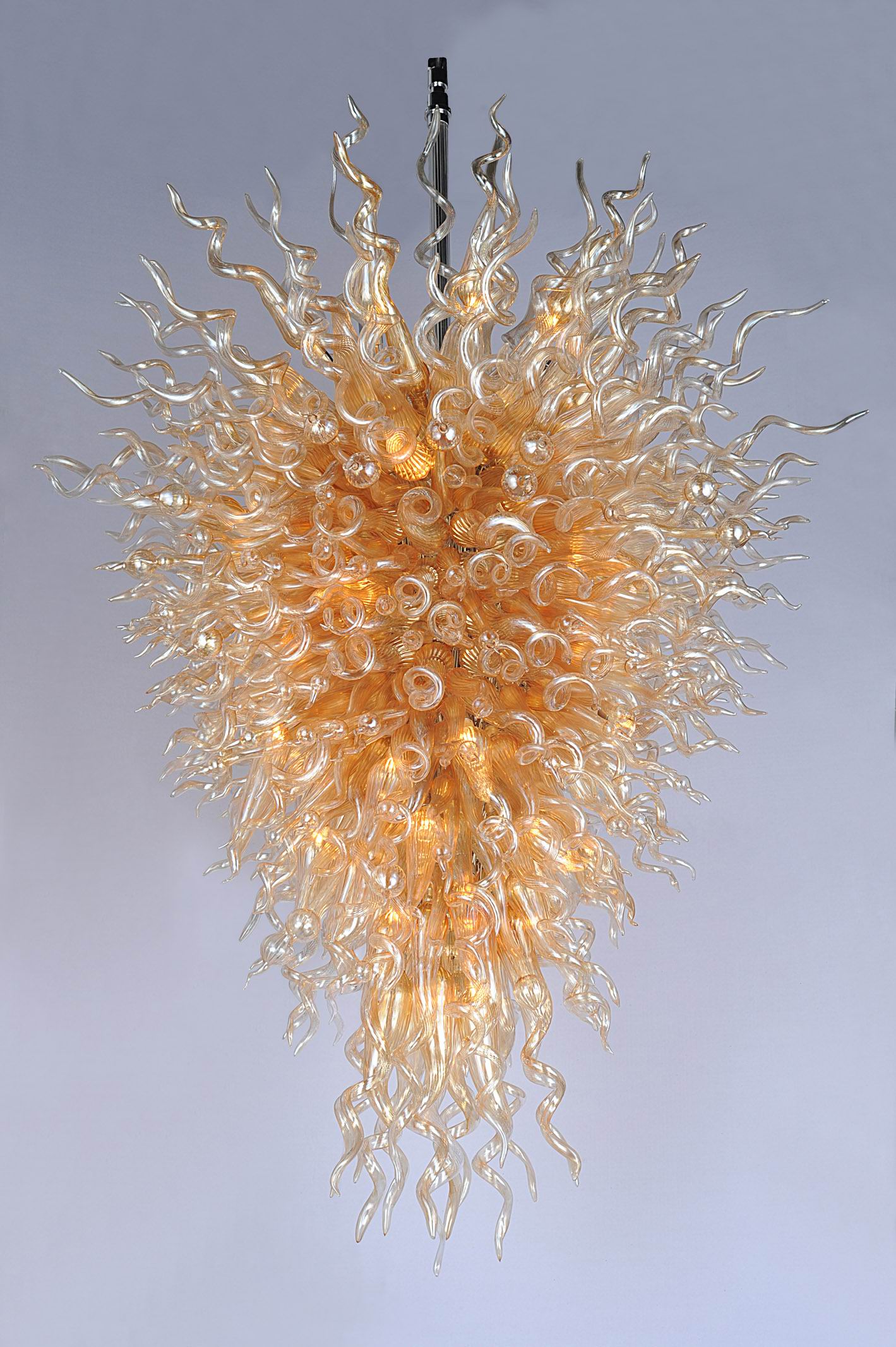 Handcrafted Italian-style blown glass chandelier pendant lights for restaurant suspension lighting