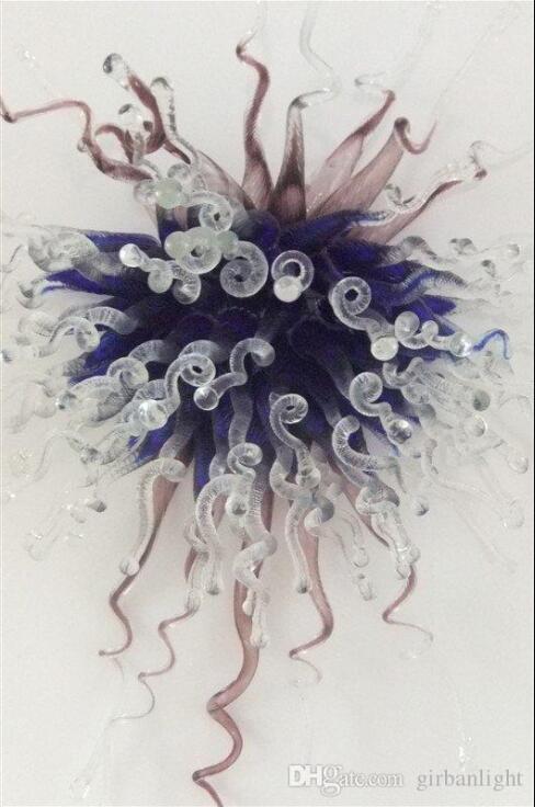 Handcrafted LED wall lamp in blown glass, Art Deco style with customizable Murano colors for bedroom decoration