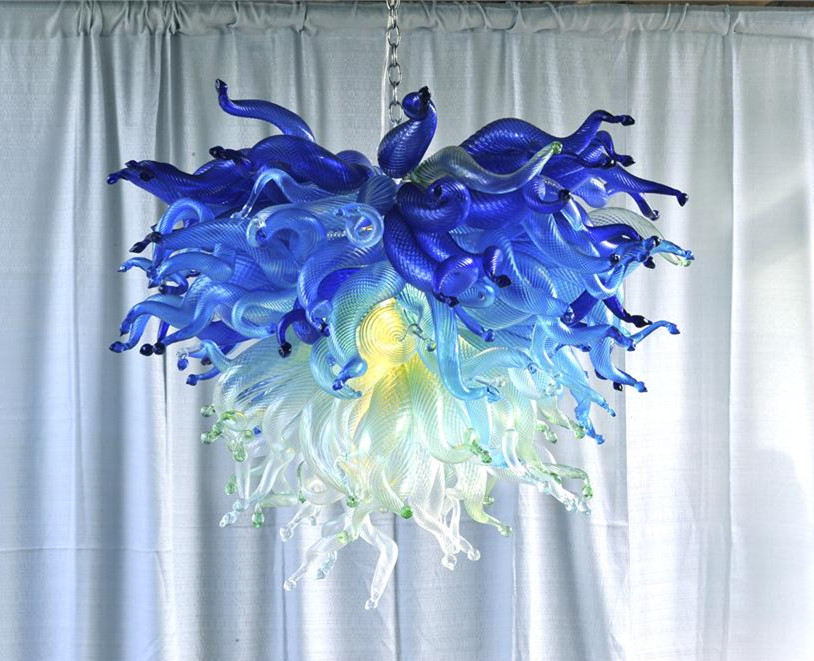 Handcrafted modern LED crystal chandelier ceiling light with elegant glass design