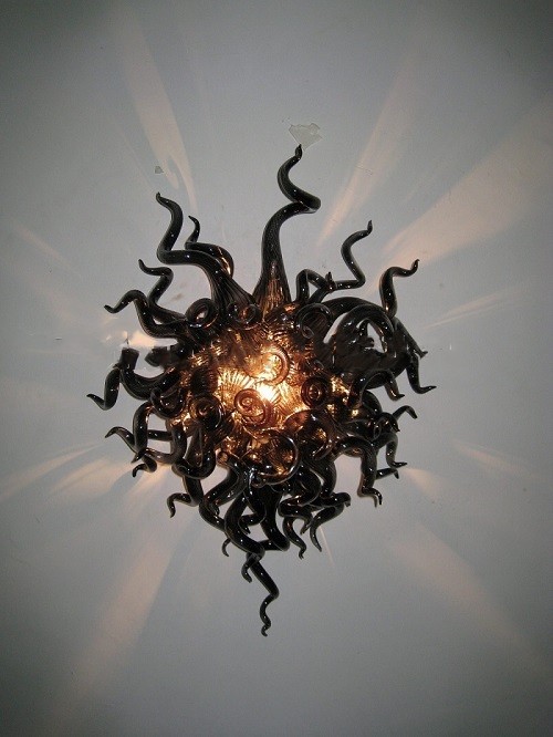 Handcrafted Murano glass wall sconces featuring LED bulbs for elegant home or restaurant lighting decor