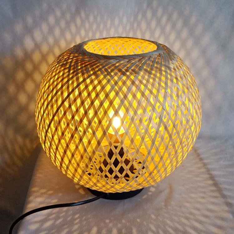 Handcrafted round bamboo table lamp shades available for purchase