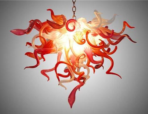 Handcrafted small Murano glass chandeliers in vibrant colors, perfect for wedding centerpiece lighting