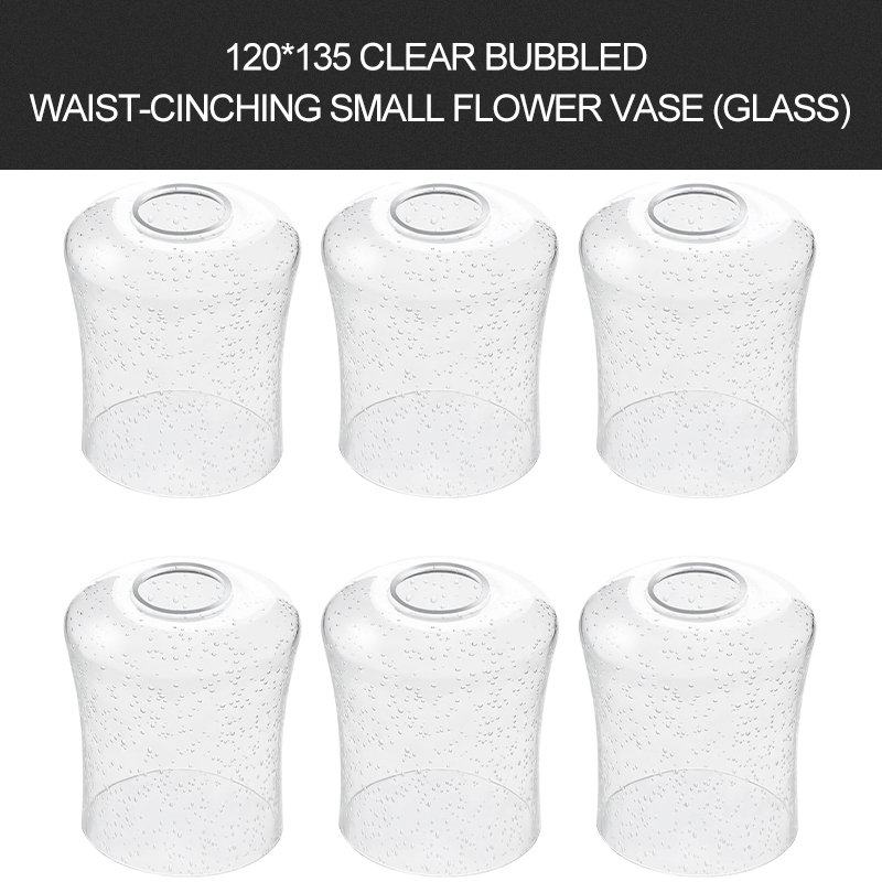 Handcrafted transparent glass shade sets for wall lamps and bathroom lighting, 6-piece collection