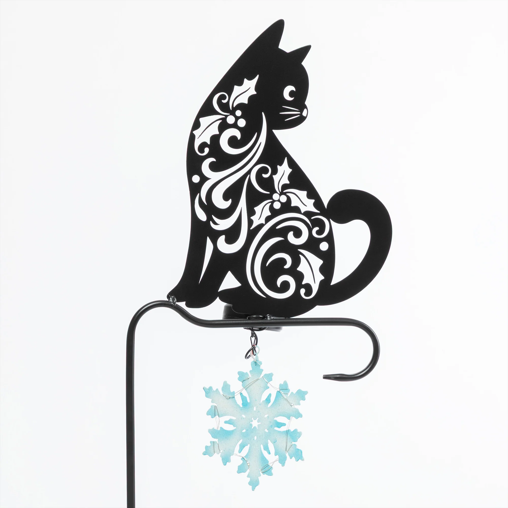Happy Greetings Solar Garden Stake - Cat - Snowflake