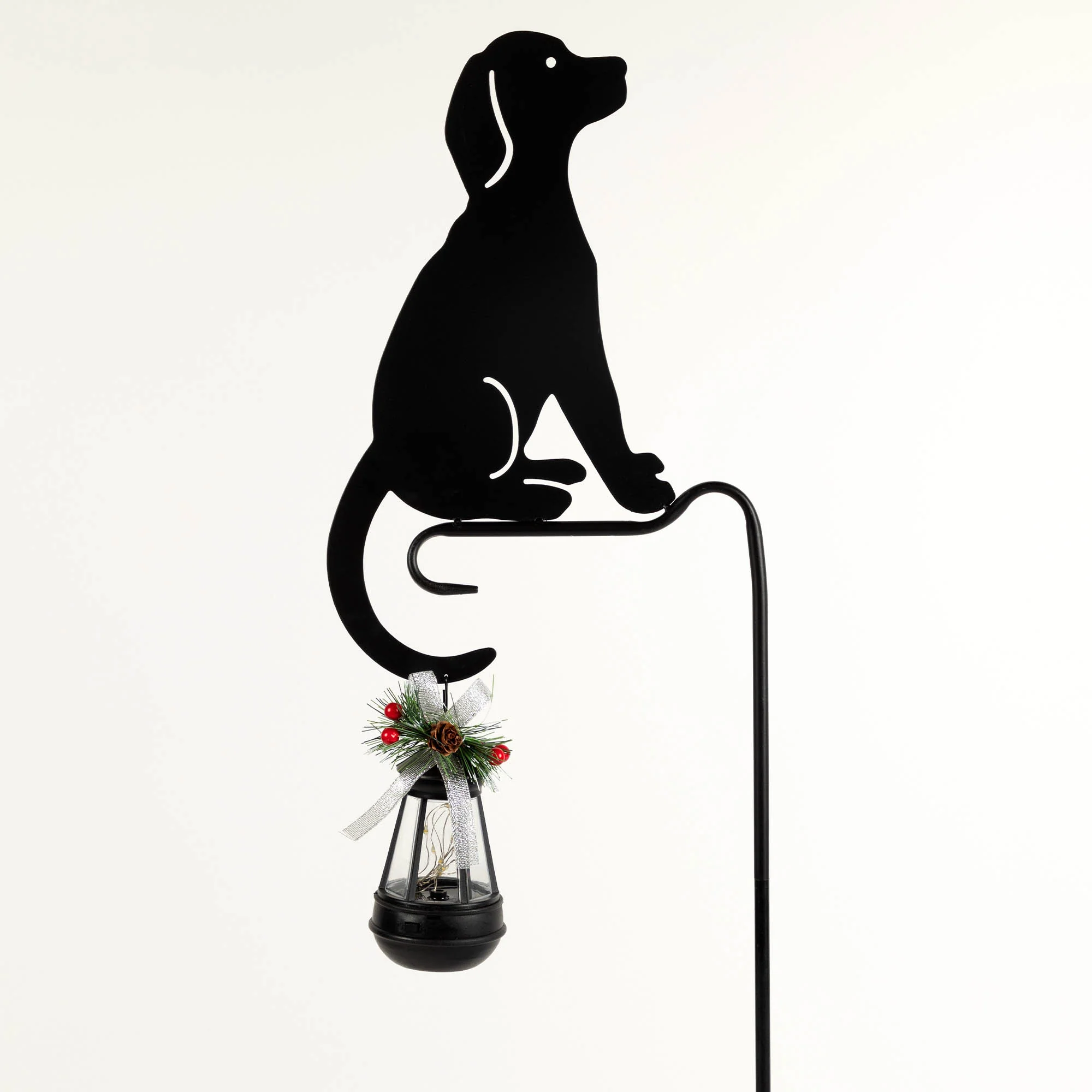 Happy Greetings Solar Garden Stake - Dog - Mistletoe