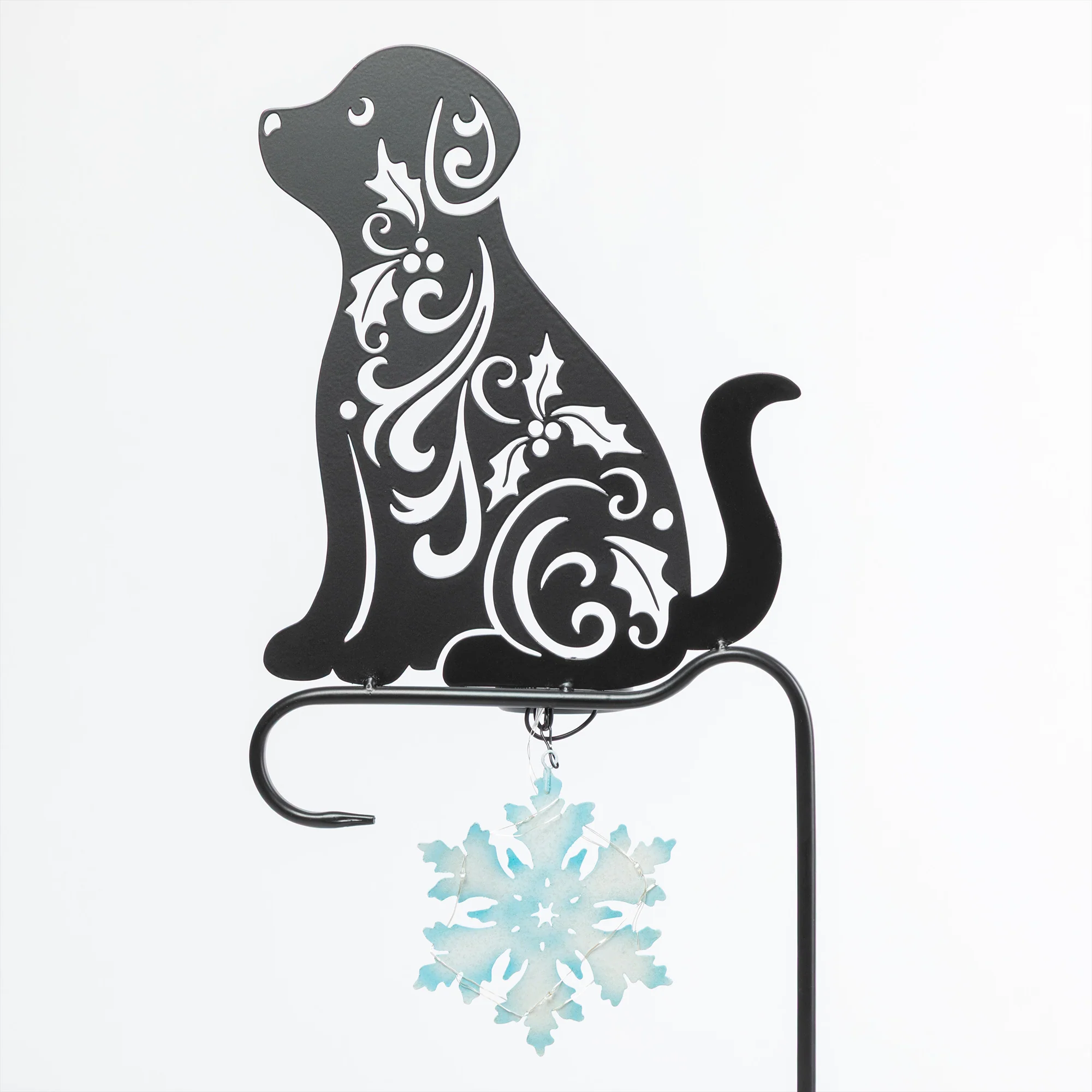 Happy Greetings Solar Garden Stake - Dog - Snowflake