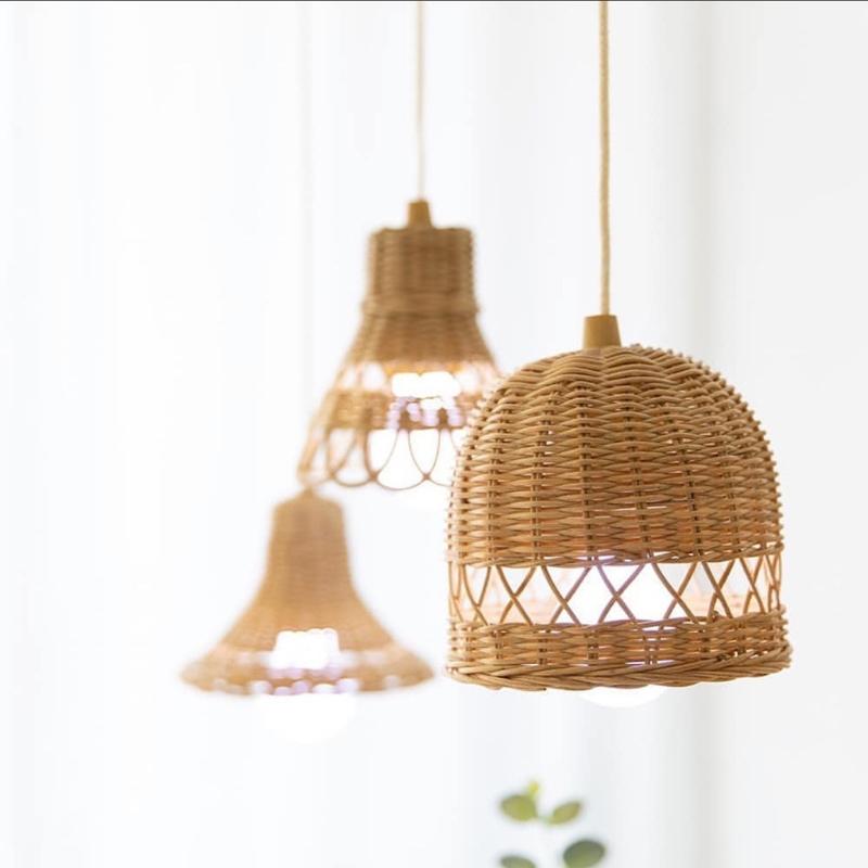 High-quality handwoven rattan chandelier lampshade for bedroom, living room, or homestay