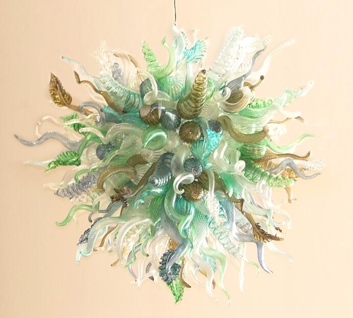 High-quality round pendant lamp with unique small blown glass chandelier design for home interiors
