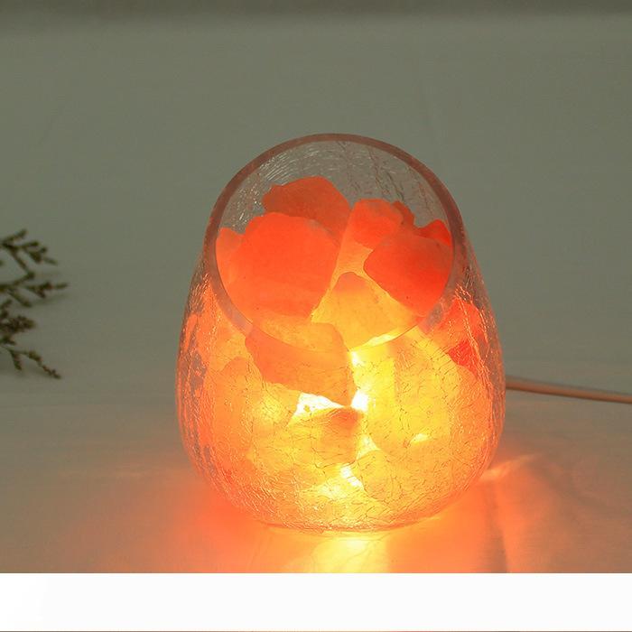 Himalayan Natural Crystal Salt table Lamp Mineral Rock Light dimmable Crackle glass egg ball lampshade Air Purification Therapy Mineral Rock  

Dimmable Himalayan salt lamp with crackled glass egg ...