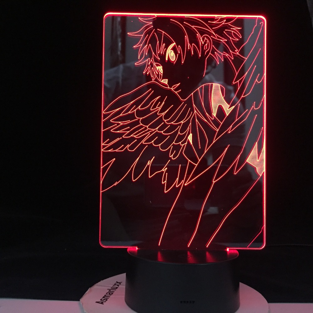 Hinata's winged spike anime LED lamp for kids, a Japanese nightlight perfect for bedside or desk use with dropshipping available