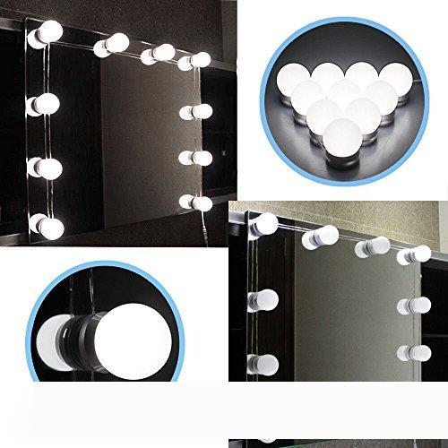 Hollywood-style dimmable LED vanity mirror lights kit with makeup table strip fixture