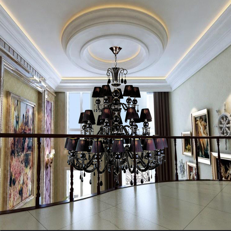 home lighting decorative black chandelier large Lamp for hotel hall Banquet Foyer creative lights vintage crystal chandeliers

elegant black decorative chandelier for hotel halls, banquet foyers, featuring vintage crystal lighting and creative design