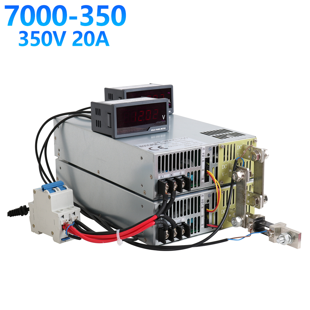 HONGOPE 7000W 350V adjustable AC-DC power supply with 0-5V analog control, 20A output, 220V input