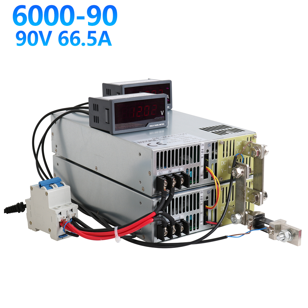 HONGPOE 6000W 90V 66.5A adjustable AC-DC power supply with 110V/220V input