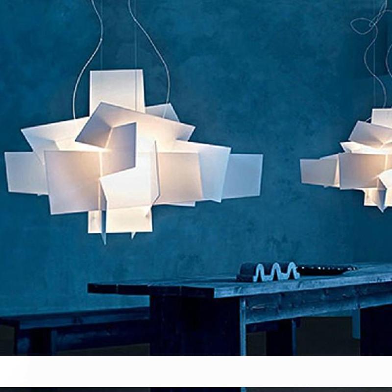 Hot Foscarini Big Bang Chandelier - Modern Stacked Pendant Ceiling Lamp in White/Red, 90cm/65cm with R7S Bulbs