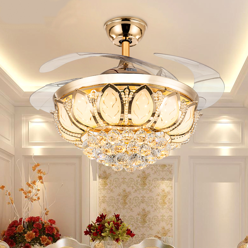 Hot LED ceiling fan lights with remote control and warm white pendant lamp
