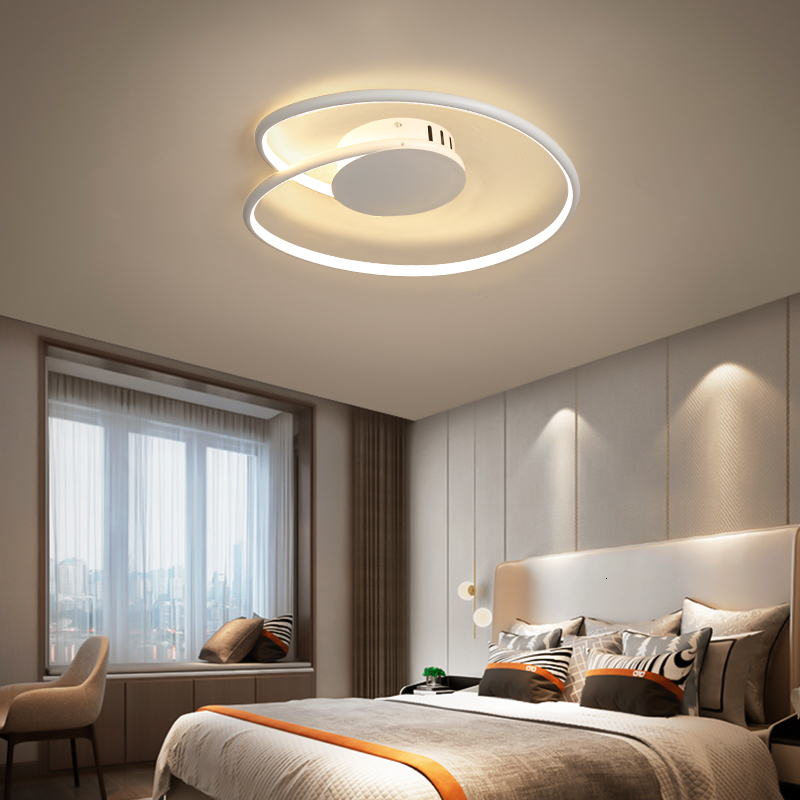Hot Modern Led Living Room Bedroom Matte White/black Ac85-265v Stylish Ceiling Chandelier Fixtures Free Mail Zv5r
