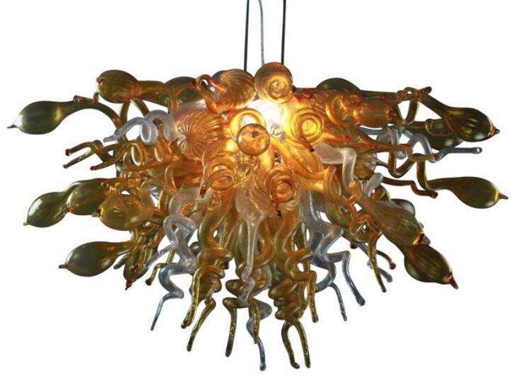 Hot Sale Gold Glass Small Chandelier Light Artistic Decoration Style 100% Mount Blown Borosilicate Glass Modern Chandelier Light