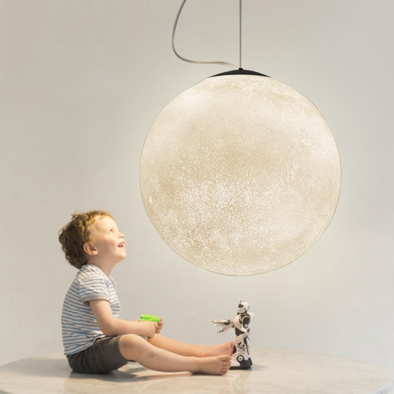Hot Sale LED Moon Pendant Lights for Indoor Office and Study, Creative Celestial Ball Chandelier from Factory Outlet