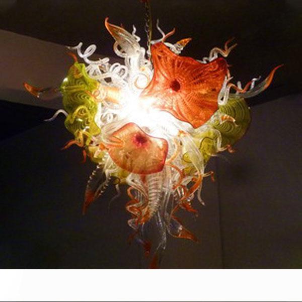 Hot Sale Modern LED Chandelier 36 Inches Glass Pendant Lights for Living Room Dining Room Hand Blown Glass Flower Chandelier Lamp