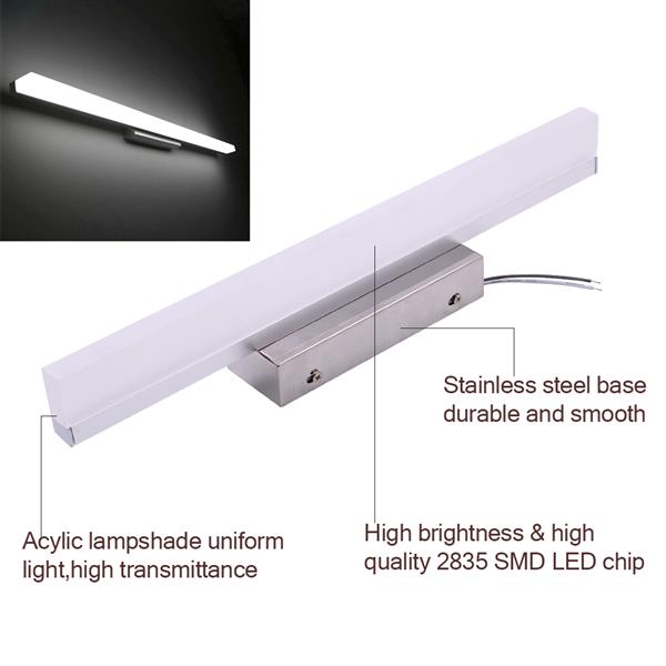 Hot selling 14W 100CM smart bathroom light bar in silver/white with high brightness and premium materials