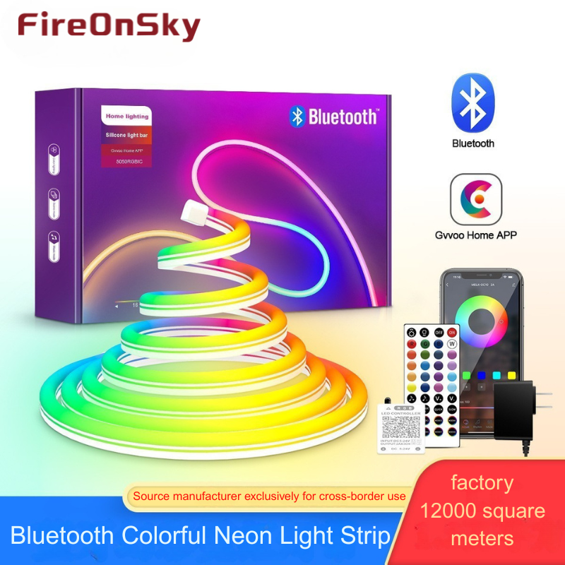 hot smart bluetooth led strip flexible silicone waterproof ip65 color sync music for bedroom tv back outdoor party custom size HCP068