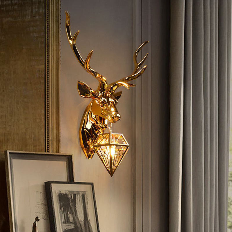 Hotel Club Bar Lucky Deer Head Wall Lamp Modern Barthroom Mirror Creative Wall Light Living Room Bedroom KTV Background Decorative Lamps

Modern deer head wall lamp for stylish bathroom mirrors, creative lighting in living rooms, bedrooms, and KTV backgrounds