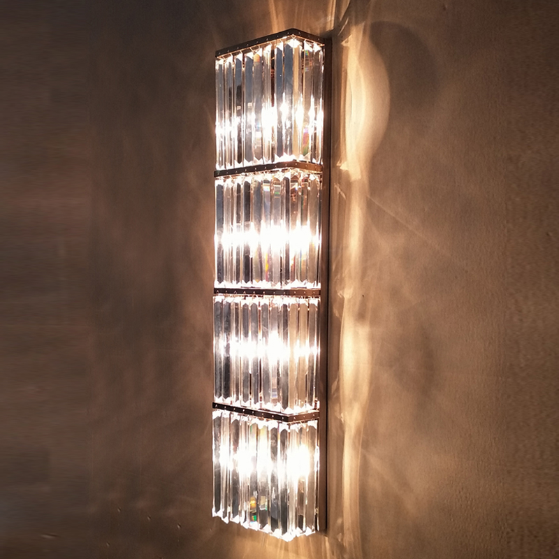 Hotel lobby LED crystal wall lamp for living room TV background, creative decor for KTV clubs and lounges