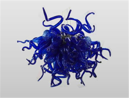 Hot-selling compact Murano glass chandelier in elegant blue, perfect contemporary decorative lighting
