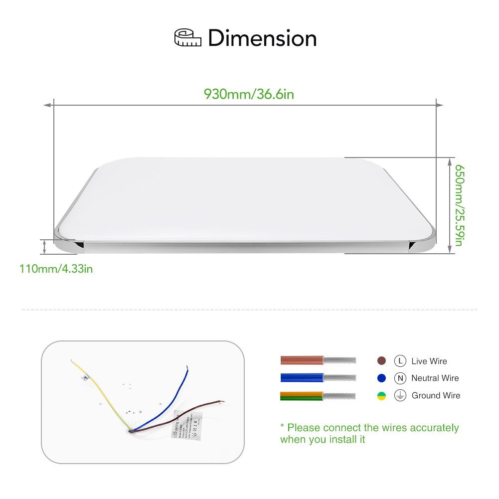 i5 Thick Square LED Ceiling Panel - Ultra Thin Bathroom Light with Nordic Design