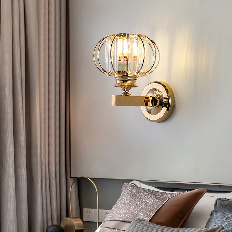 Illuminate your room with this elegant Scandinavian-style crystal wall sconce